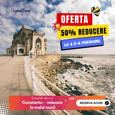 Oferta: 50% Reducere la a 2-a Persoana 💣 Excursie o zi - Constanta -  relaxare la malul marii