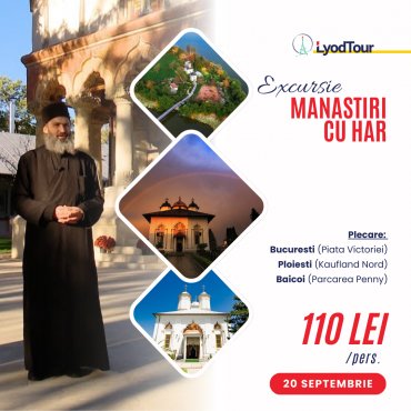 Manastiri cu Har, 16 noiembrie, Excursie de o Zi cu Autocarul