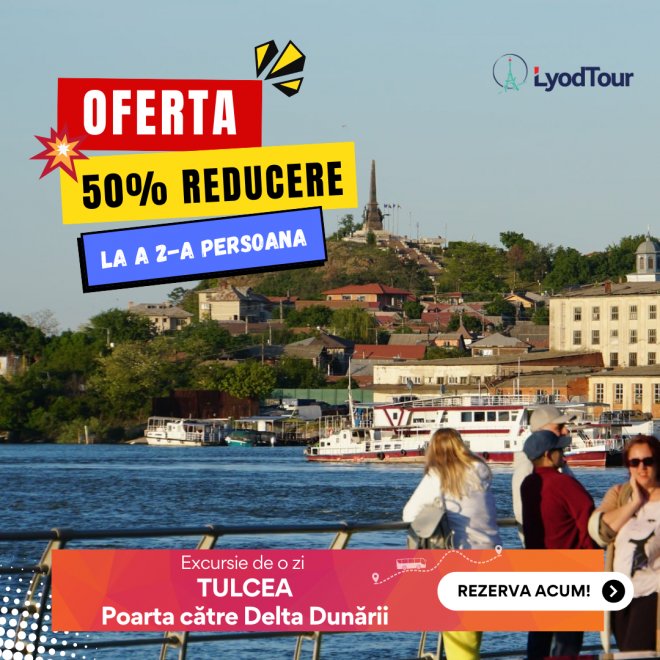 Oferta: 50% Reducere la a 2-a Persoana 💣 Excursie o zi - Tulcea - Poarta catre Delta Dunarii