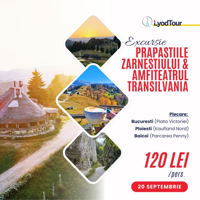 ✨ Excursie de 1 zi – Prapastiile Zarnestiului & Amfiteatrul Transilvania, 19 sept. 2026