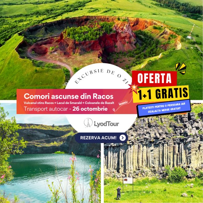 Oferta 1+1 Gratis: Comori ascunse din Racos, 26 octombrie, Excursie de o Zi cu Autocarul